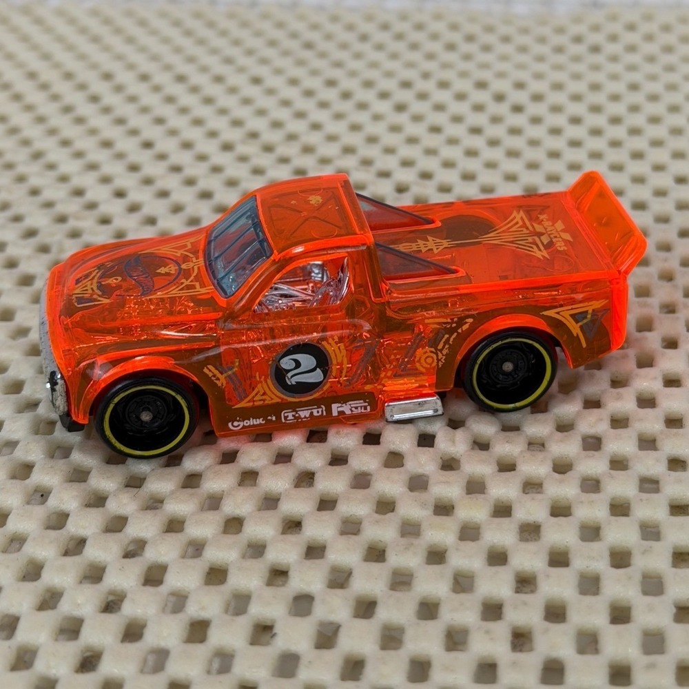 Hot Wheels X-Raycers 41 Willys Pickup Translucent Orange Diecast Toy Truck 1:64